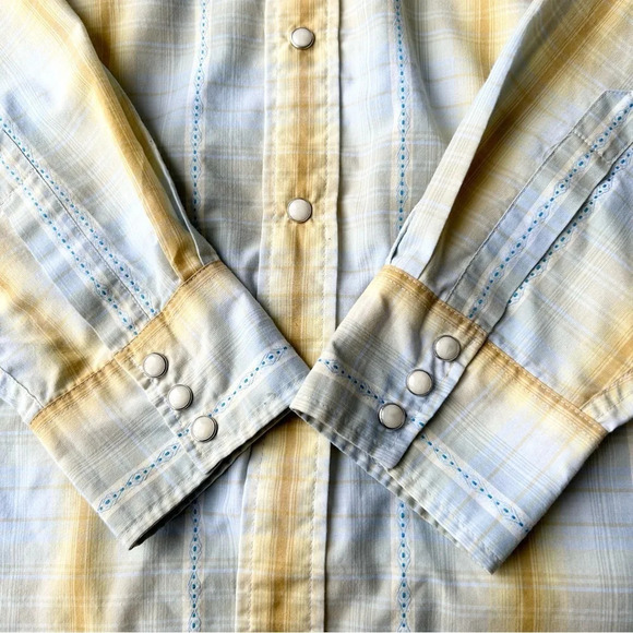 Salty Cotton Blend Plaid Western Button Down Shirt - Picture 5 of 13